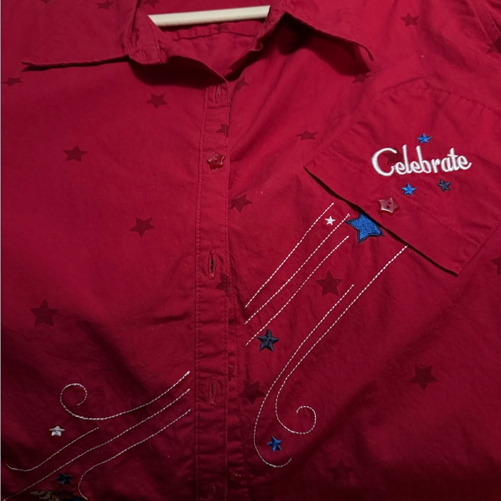 Celebrate Women's Red Embroidered Blouse